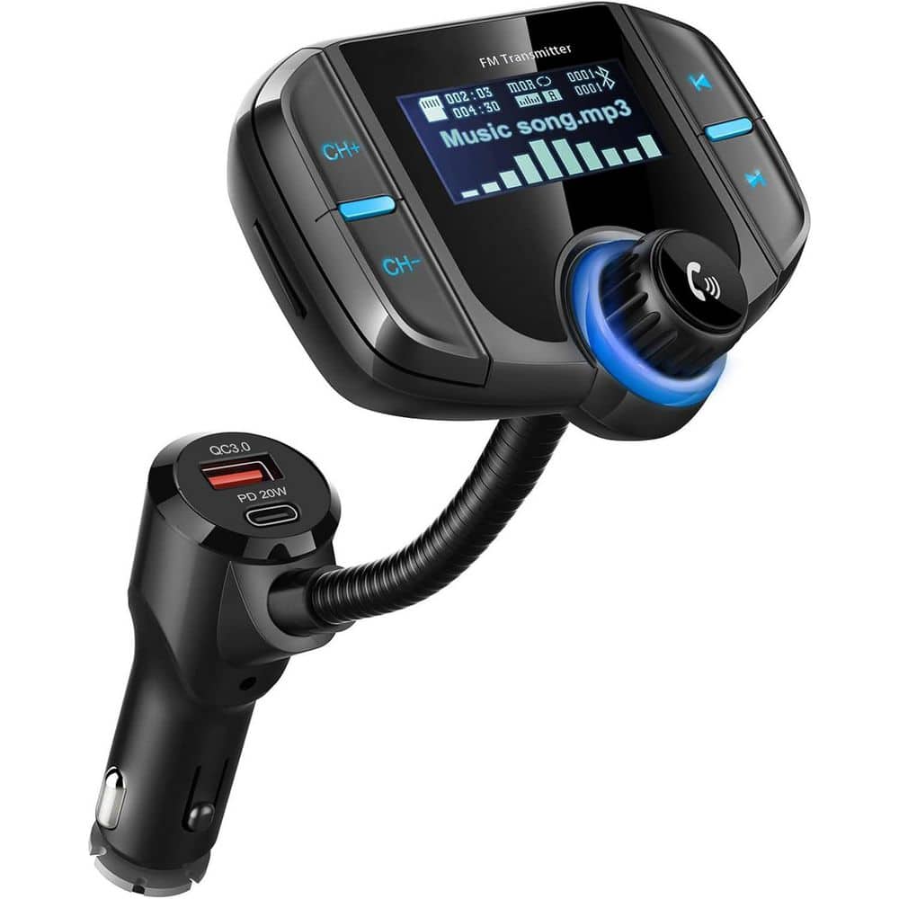 Bluetooth FM Transmitter Wireless Radio Adapter Hands Free Car Kit with Display Dual USB Ports Black price history on PriceWatchPro