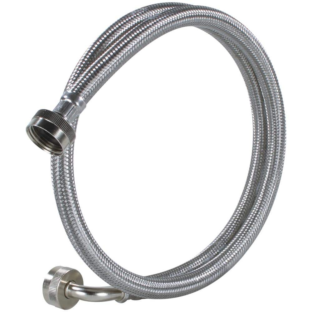 6-Foot Stainless Steel Washing Machine Hose with Brass Fittings