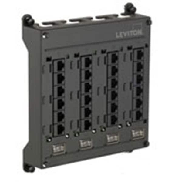 Leviton Structured Media Twist and Mount Patch Panel with 24 Cat 5e Ports - Black