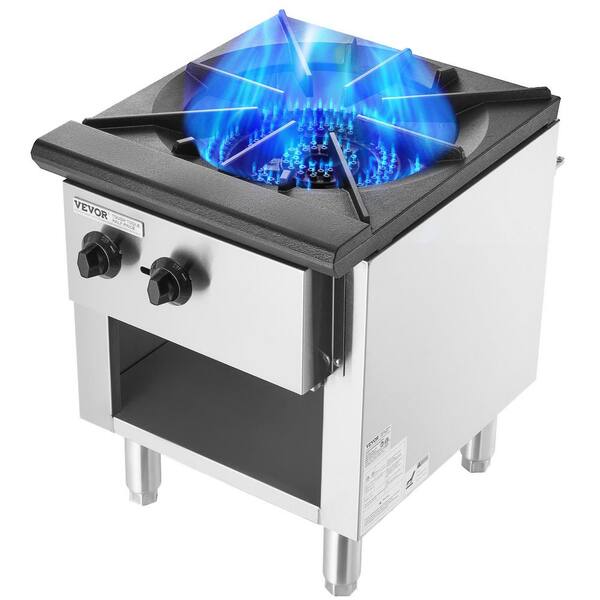24 in. 1-Burner Commercial Double Oven Gas Range in Stainless Steel, Countertop Gas Stove, Propane and Gas, 90000 BTU
