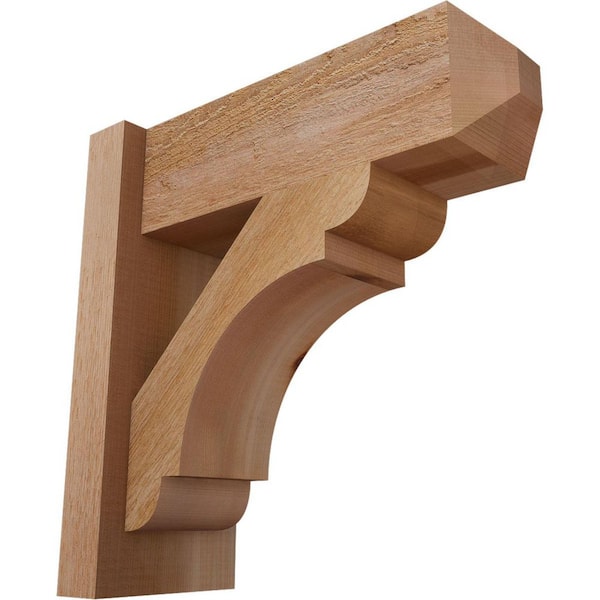 Ekena Millwork 6 in. x 16 in. x 16 in. Western Red Cedar Olympic Craftsman Rough Sawn Outlooker