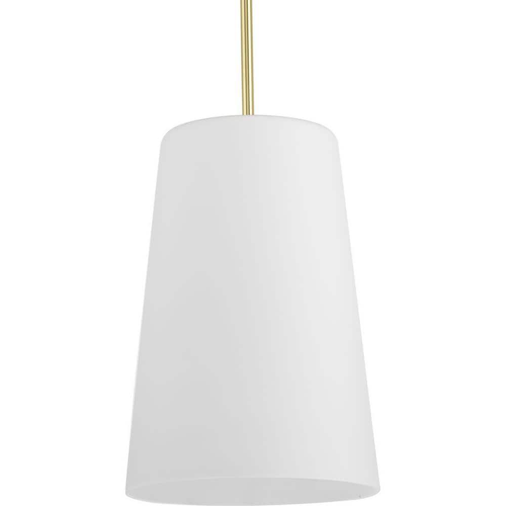 Clarion Satin Brass and Glass Pendant Light