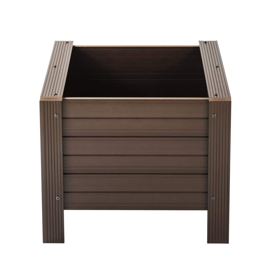 Walnut ECOFLEX Square Outdoor Planter 24" Durable Composite