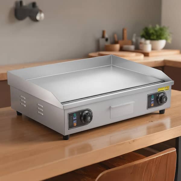 Commercial Electric Griddle 2800 W Countertop Flat Top Grill 26 in. Stainless Steel Griddle Grill