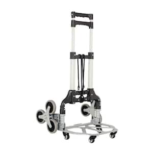 15 in Height Aluminum Heavy Duty Portable Folding Adjustable Stair Climbing Cart in Black