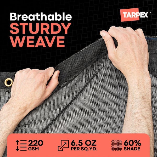 Tarpex Heavy Duty Black Mesh Tarp 4' x 15' Polyethylene, Airflow