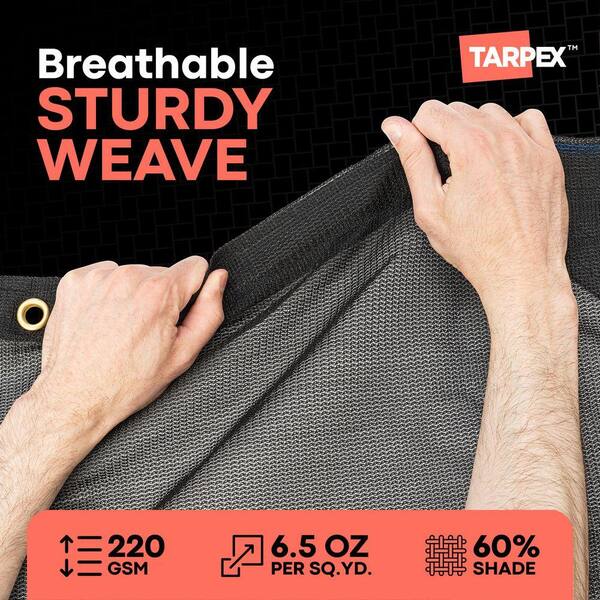 Tarpex Heavy Duty Black Mesh Tarp 7' x 14' Polyethylene, Airflow