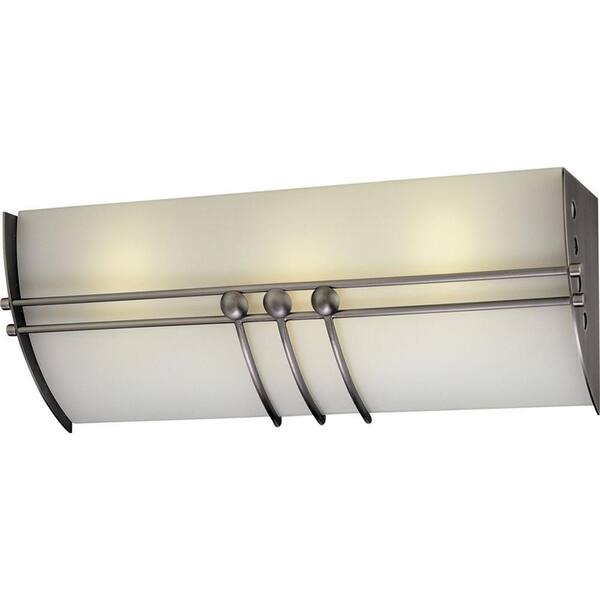 Volume Lighting Avila 2-Light Indoor Brushed Nickel Bath or Vanity Light Wall Mount or Wall Sconce with White Glass Shade