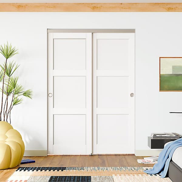 TENONER 48 in. x 80 in. White, Solid Core, MDF and DIY Painted