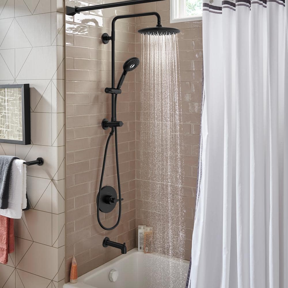 Matte Black Adjustable Multi-Head Rain Shower System
