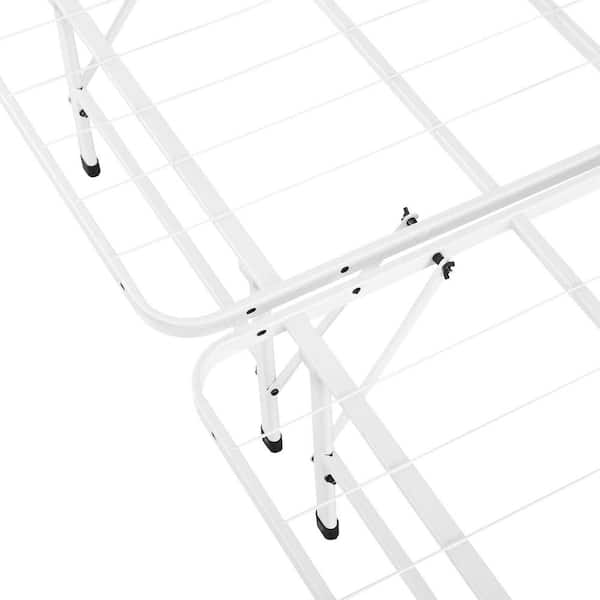 White Heavy-Duty Metal Bed Frame 14 in. Full Platform Bed with Foldable Design, Steel Slats, and Mattress Foundation