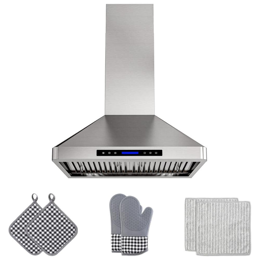 30 in. 300 CFM Convertible Wall Mount Downdraft in Stainless Steel Rounded Corners with Touch Control LCD and Remote price history on PriceWatchPro