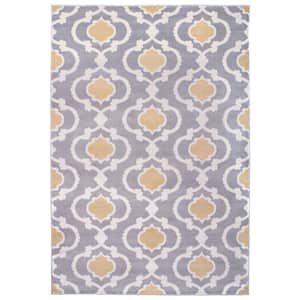 World Rug Gallery Contemporary Moroccan, Yellow Turquoise And Gray Area Rugs