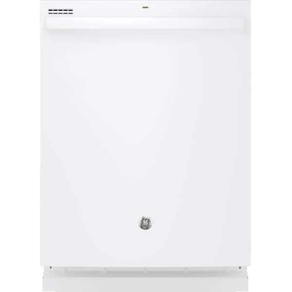 GE Top Control Dishwasher in White with Steam Prewash