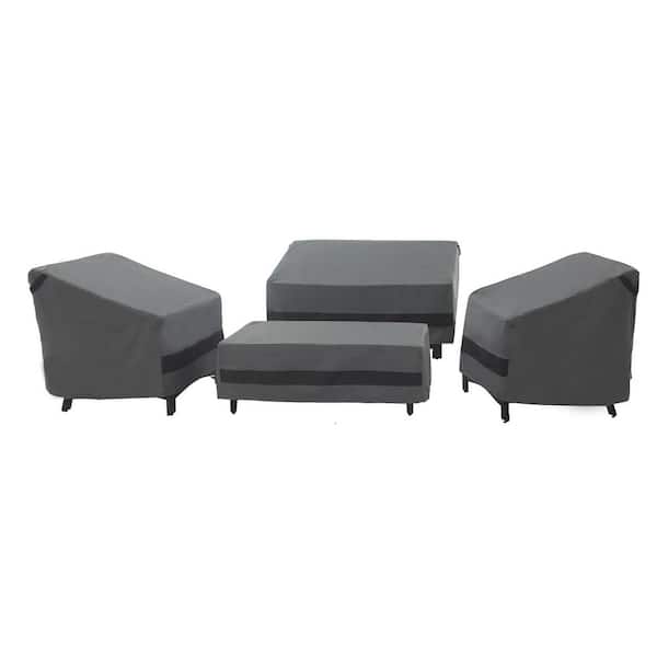 Misopily Large Gray Patio Furniture Cover Set Water Proof Heavy Duty