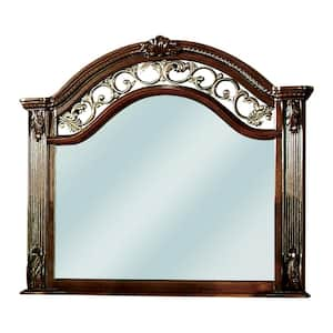 41.75 in. H x 45 in. W Large Arch Brown Cherry Contemporary Mirror