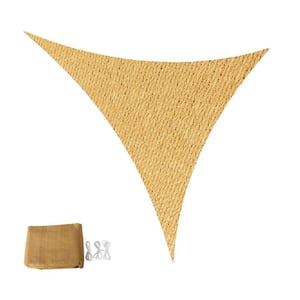 12 ft. x 12 ft. x 12 ft. 185 GSM HDPE Sand Equilateral Triangle Sun Shade Sail Screen Canopy with Ropes