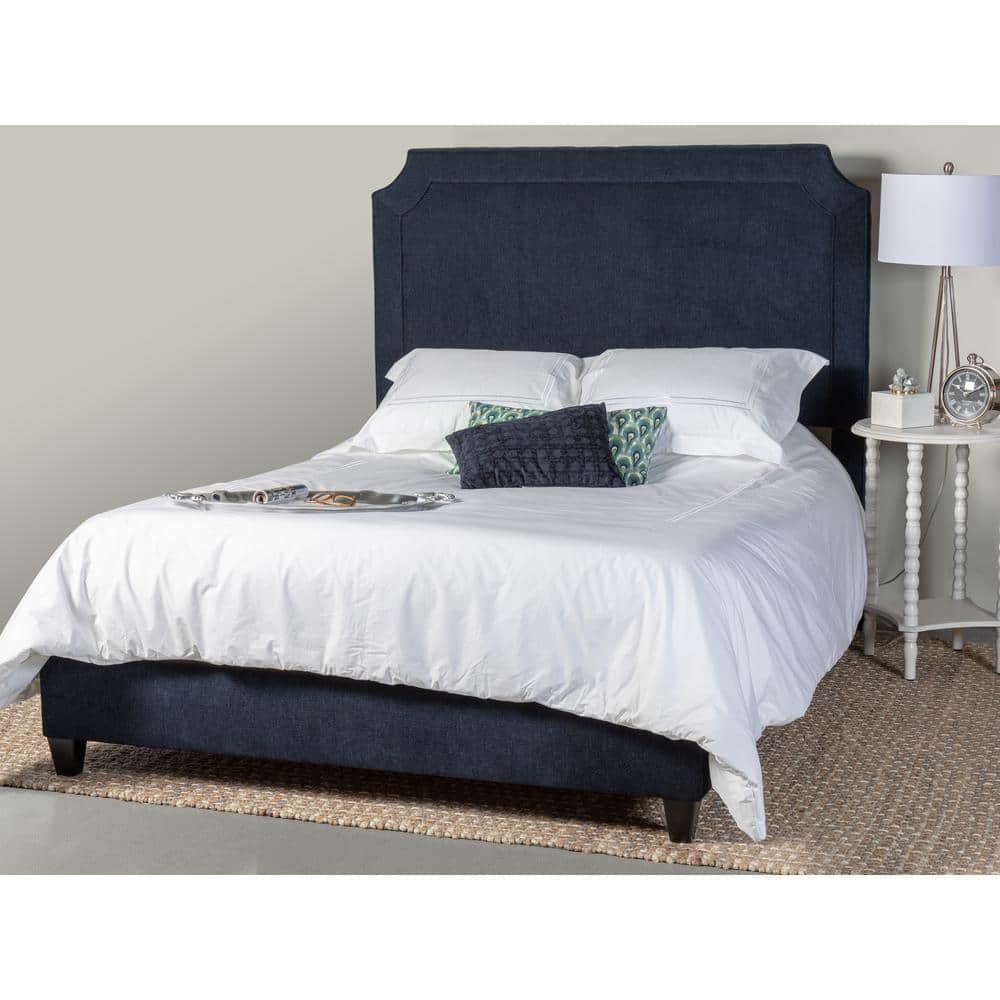 Leffler Home Manor Belgrave Navy King Upholstered Bed With Side Rails ...