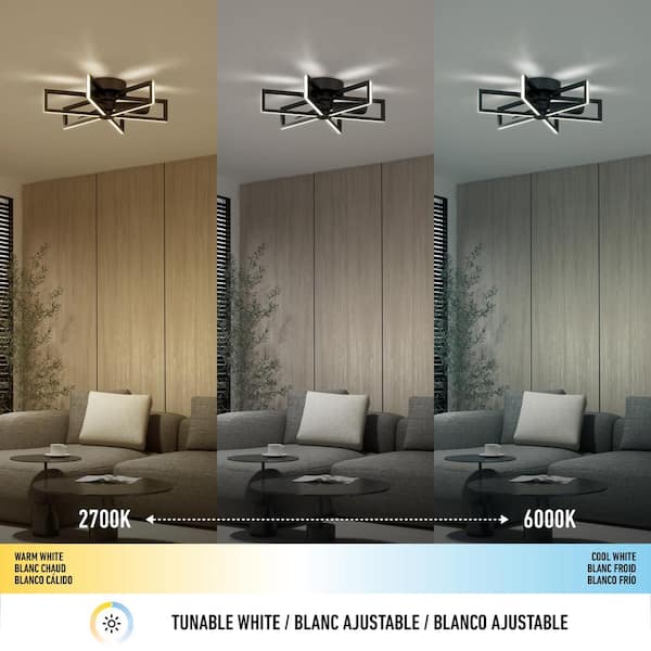 Artika Swirl 26 in. Indoor Black 8 Steps CCT 18.7 in. Integrated LED Ceiling Fan with Remote Included FAN SWR HD2BL