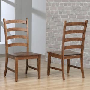 Simply Brook Brown Solid Wood Dining Side Chair (Set of 2)
