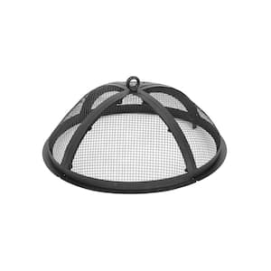 The Peak 18 in. Steel Round Domed Spark Screen and Screen Lift for Patio Fire Pit