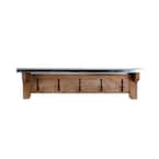 Millwork 40" Hook Shelf - Wood/Zinc