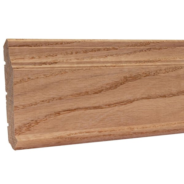 0.75 in. D x 4.5 in. W x 92 in. L Unfinished Red Oak Wood Charlotte Crown Moulding