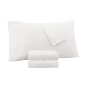 Super-Soft 3-Piece Off White Solid Polyester Twin Washed Cooling Sheet Set