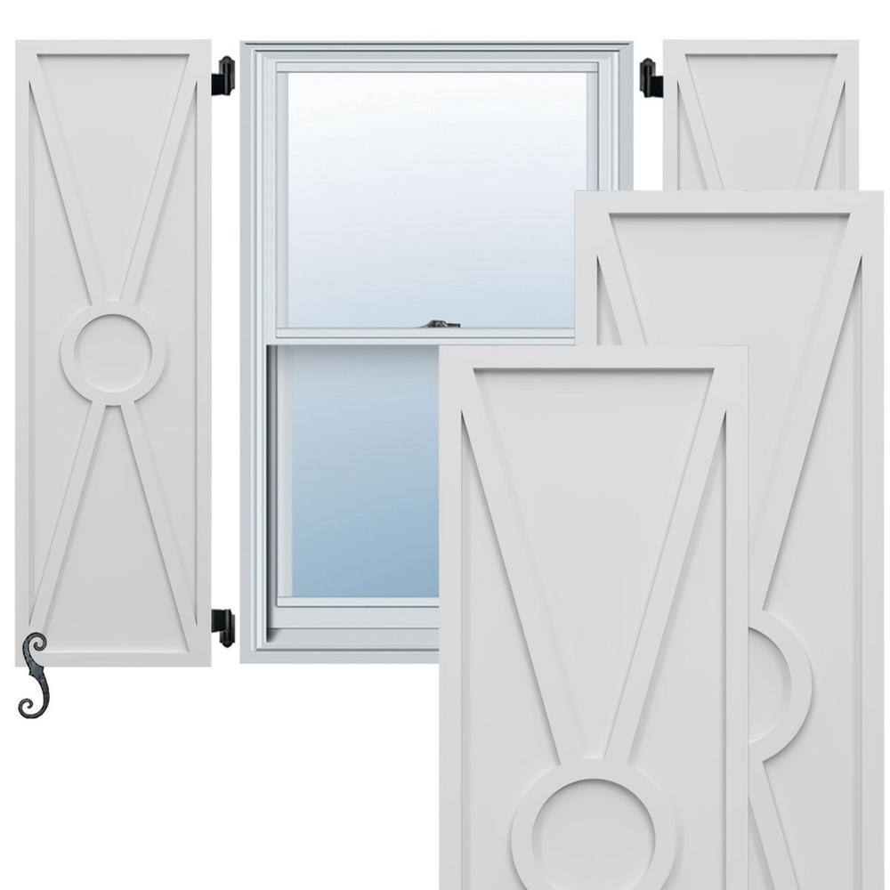 EnduraCore Santa Fe Modern Style 12 in. W x 77 in. H Raised Panel Composite Shutters Pair in White price history on PriceWatchPro