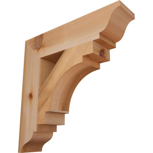 Ekena Millwork 3.5 in. x 18 in. x 18 in. Western Red Cedar Merced Traditional Smooth Bracket