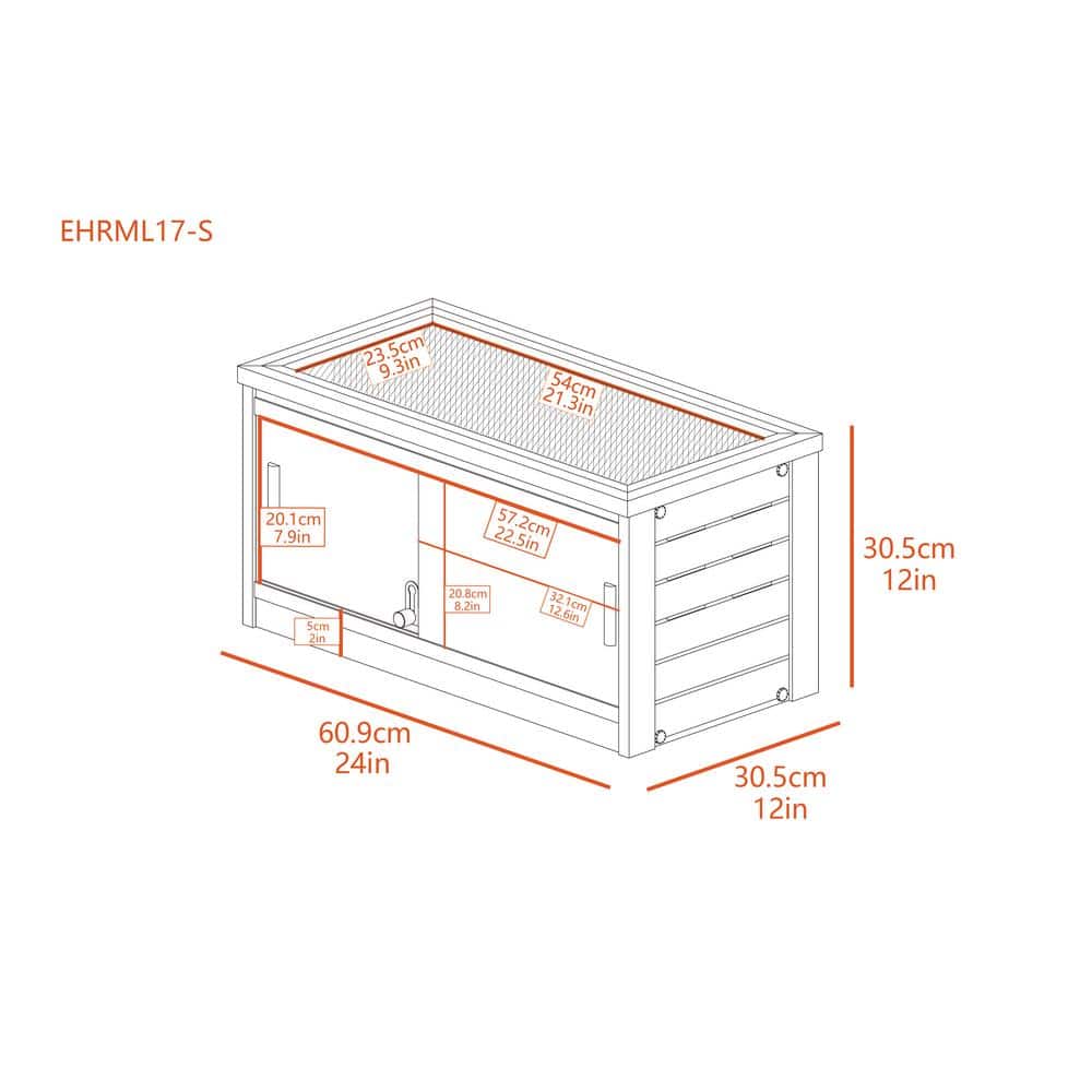 New Age Pet® ECOFLEX® 24 in. Mojave Reptile Terrarium Lounge - Durable Composite Habitat with Ventilated Side Panels, Removable Sliding Glass Doors and Mesh Screen Top for UV/Heat Lamp Setup