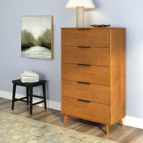 dresser 5 drawer Izzy Curved Rattan Dresser, Natural It is made of sturdy engineered wood 5 Drawer Dresser