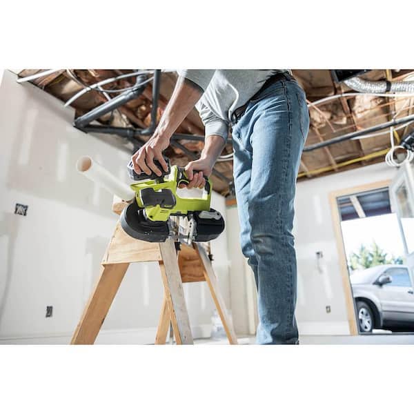 RYOBI ONE+ 18V Cordless 2-1/2 in. Compact Band Saw with (1) 4.0 Ah Lithium-ion Battery and 18V Charger P590K1 - The Home Depot