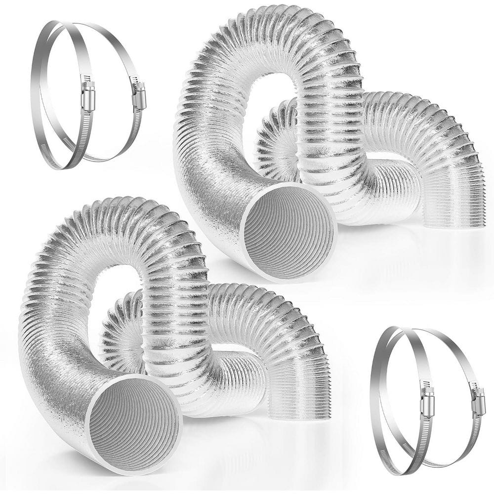 2-Pack 6 in. x 25 ft. Aluminum Flexible Dryer Vent Hose with 2-Clamps for HVAC Ventilation price history on PriceWatchPro