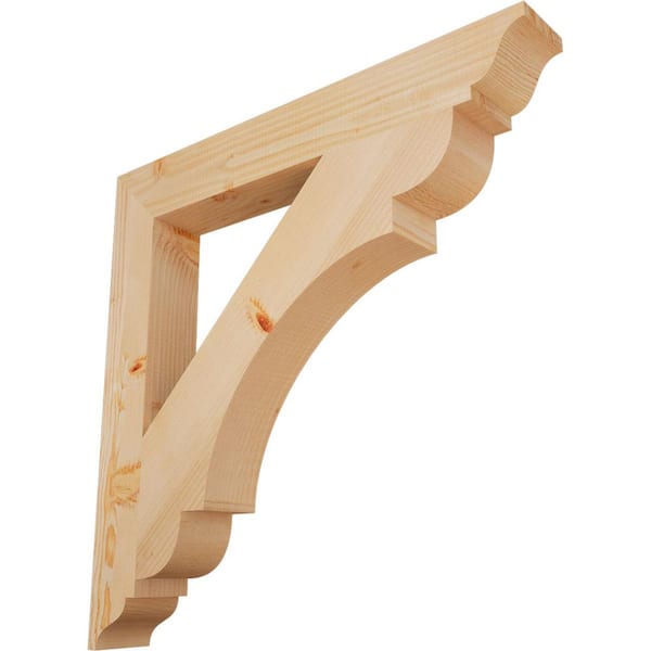 Ekena Millwork 3.5 in. x 30 in. x 30 in. Douglas Fir Olympic Traditional Smooth Bracket