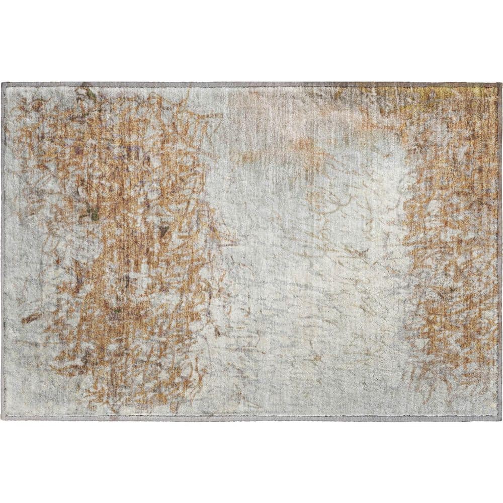 Mayfield Premium Machine Washable Abstract AMF2449 Copper 2 ft. x 3 ft. Accent Rug price history on PriceWatchPro