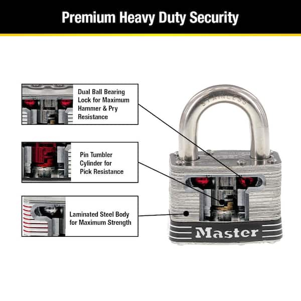 Master Lock Heavy Duty Outdoor Padlock with Key, 2-1/2 in. Wide, 2-1/2 in.  Shackle, 2 Pack M15XTLJ - The Home Depot