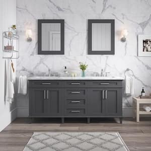 grey stained bathroom cabinets