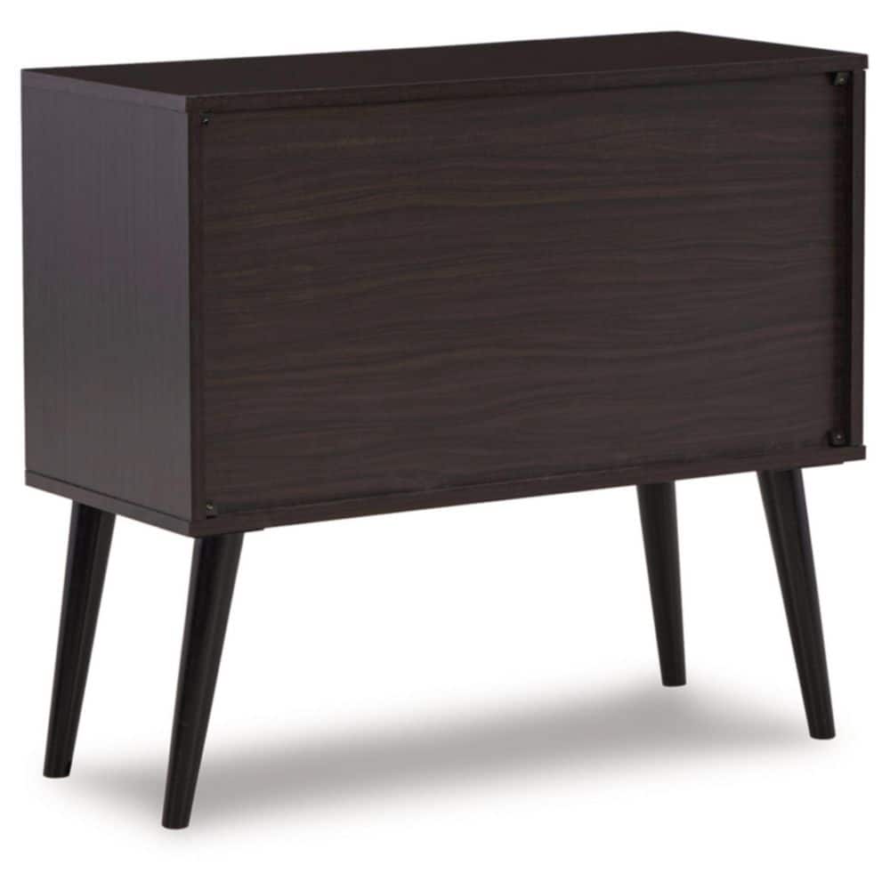 Dark Brown Mid Century Modern Accent Cabinet with Adjustable Shelves