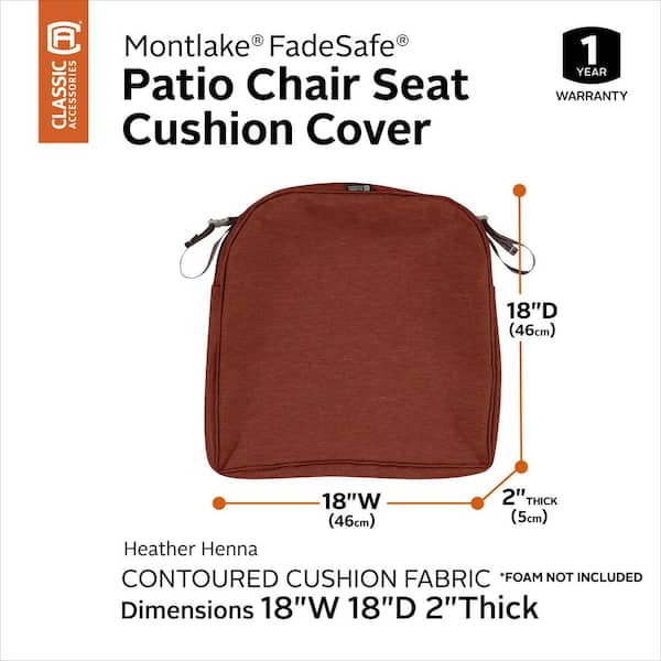 classic accessories montlake fadesafe contoured patio dining seat cushion