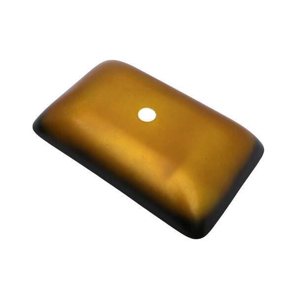 22.25 in. Rectangle Amber Gold Gradient Bathroom Tempered Glass