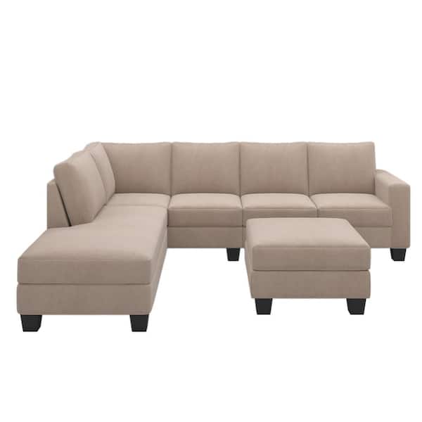 Unbranded 110 in. W 2-Piece Fabric Sectional Sofa in Gray with Left-Arm Facing Chaise