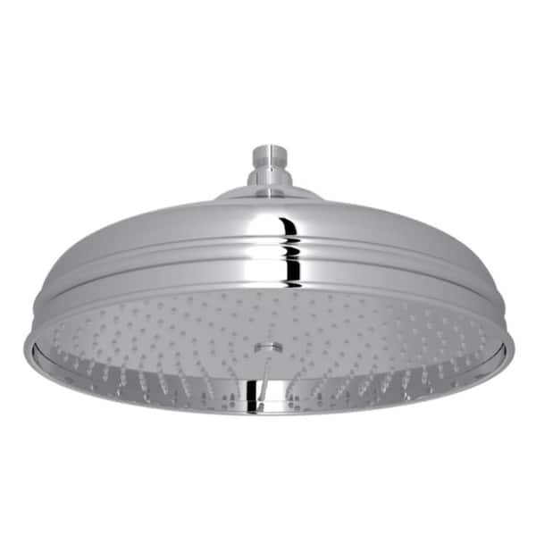 1-Spray 12 in. Single Wall Mount Fixed Rain Shower Head in Polished Chrome