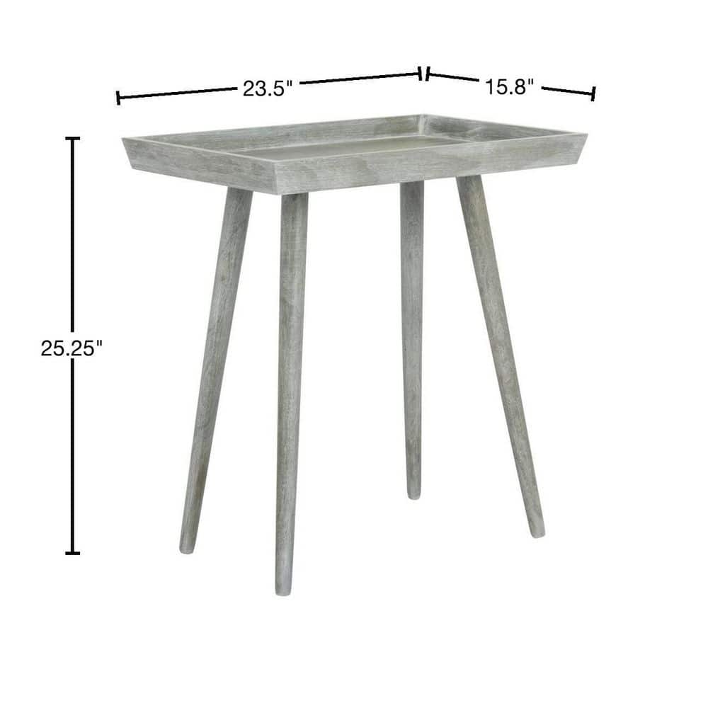 Slate Grey Pine Rectangular Tray Accent Table