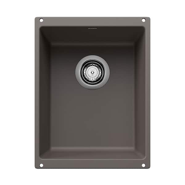 Blanco PRECIS Gray Granite Composite 13.75 in. Undermount Bar Sink in Volcano Gray