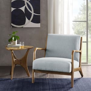 Novak Light Blue Mid-Century Modern Accent Armchair