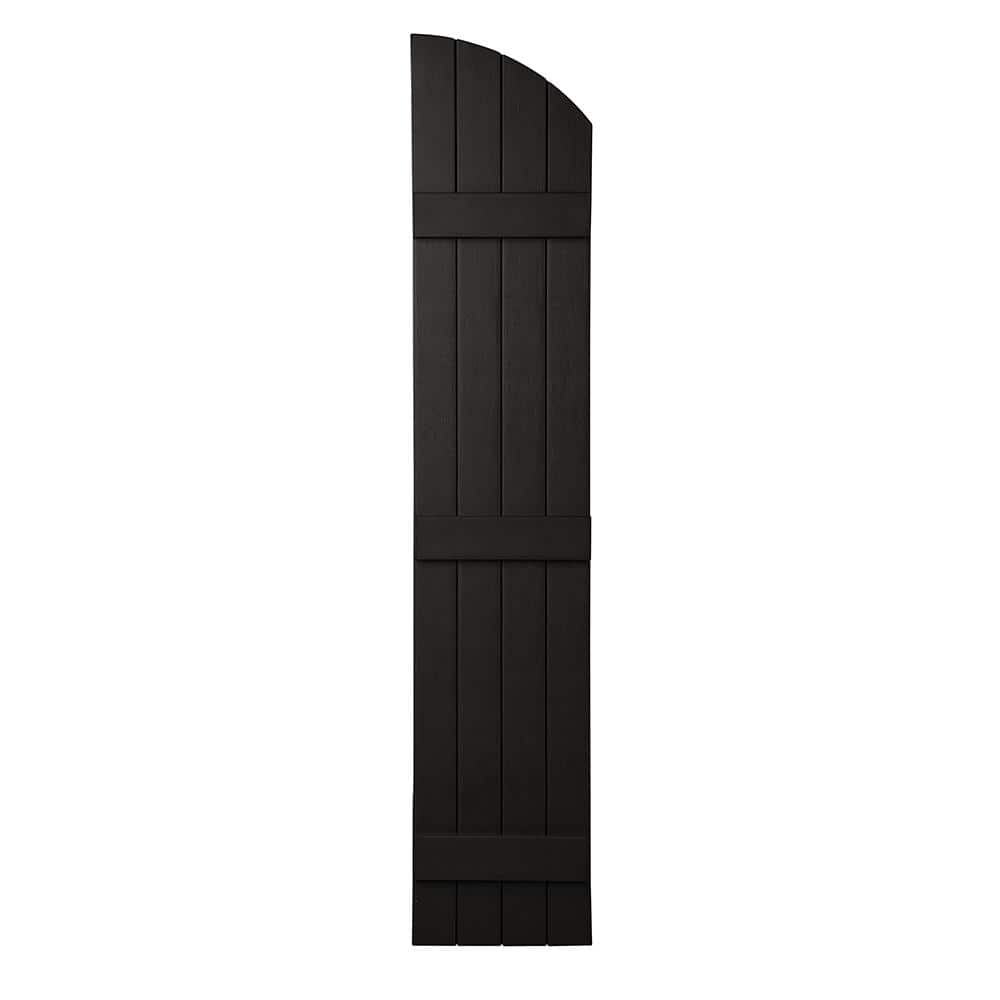 15 in. x 85 in. Polypropylene Plastic Closed Arch Top Board and Batten Shutters Pair in Peppercorn price history on PriceWatchPro