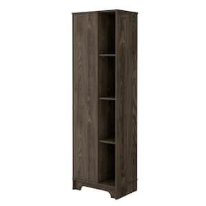 Tridell 18 in. W x 14 in. D x 68 in. H Free Standing Linen Cabinet Bathroom Cabinet with 6 Storage Compartment in Walnut