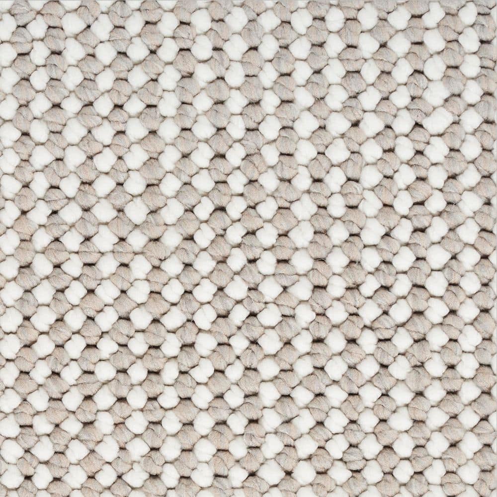 Ivory Mocha Rectangular Synthetic Easy Care Area Rug 5'3" x 7'