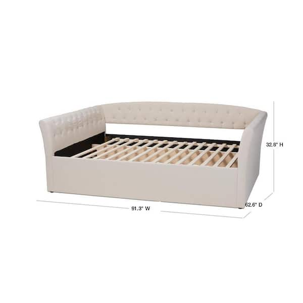 Baxton Studio Delora Beige Queen Daybed 158 9673 HD The Home Depot